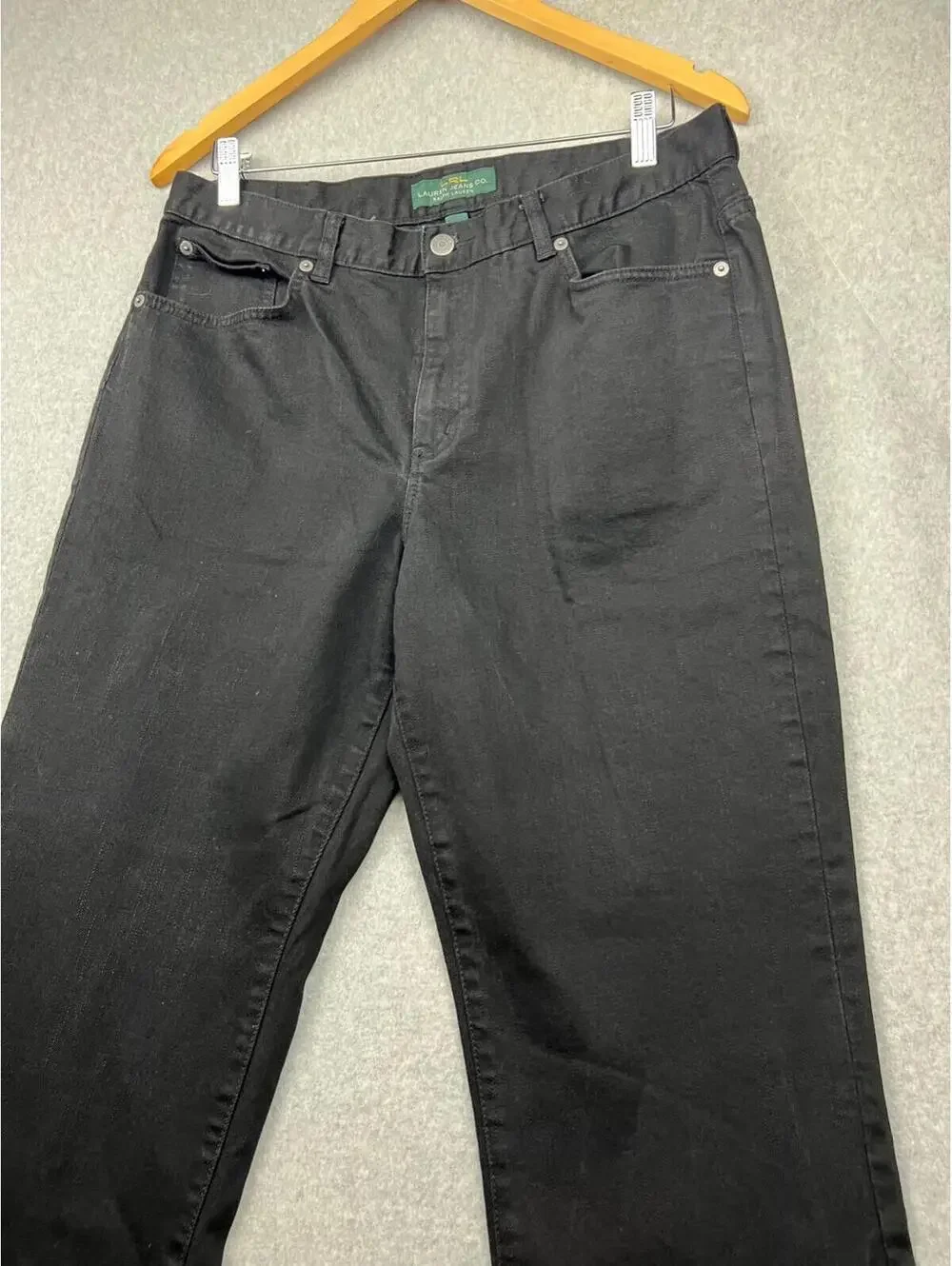 Lauren Ralph Lauren Denim Jeans Women Size 12 Classic Black Wash Button Pockets